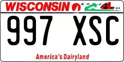 WI license plate 997XSC