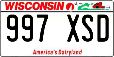 WI license plate 997XSD