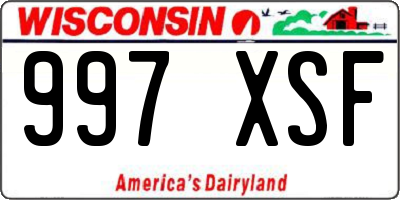 WI license plate 997XSF