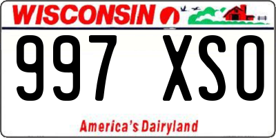 WI license plate 997XSO