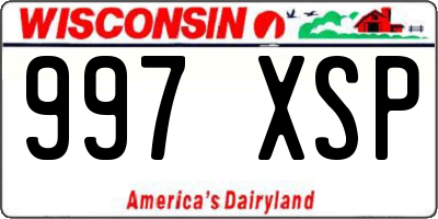 WI license plate 997XSP