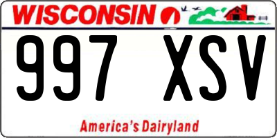 WI license plate 997XSV