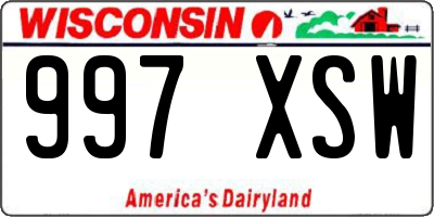 WI license plate 997XSW