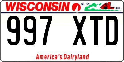 WI license plate 997XTD