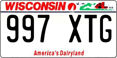 WI license plate 997XTG