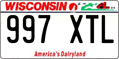 WI license plate 997XTL