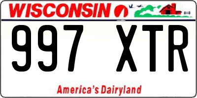 WI license plate 997XTR