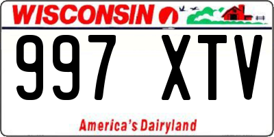 WI license plate 997XTV