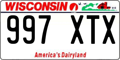 WI license plate 997XTX