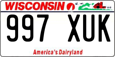 WI license plate 997XUK
