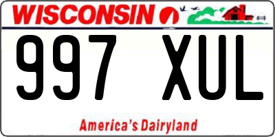 WI license plate 997XUL