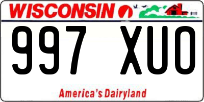 WI license plate 997XUO