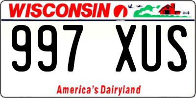 WI license plate 997XUS