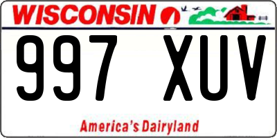 WI license plate 997XUV