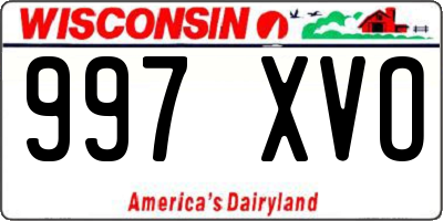 WI license plate 997XVO