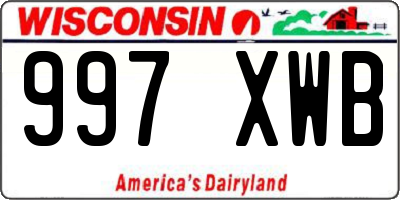 WI license plate 997XWB