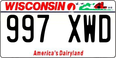 WI license plate 997XWD