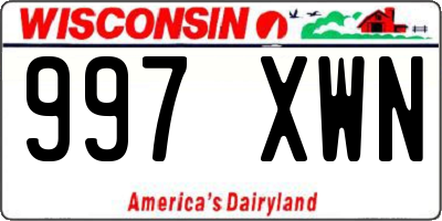WI license plate 997XWN