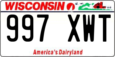 WI license plate 997XWT