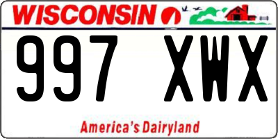 WI license plate 997XWX
