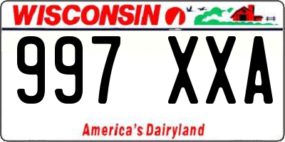 WI license plate 997XXA