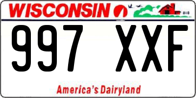 WI license plate 997XXF