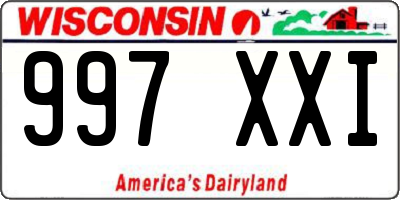 WI license plate 997XXI