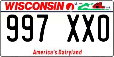 WI license plate 997XXO