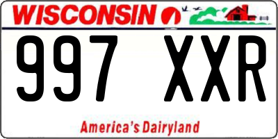 WI license plate 997XXR