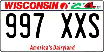 WI license plate 997XXS