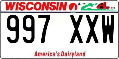 WI license plate 997XXW