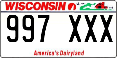 WI license plate 997XXX