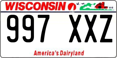 WI license plate 997XXZ