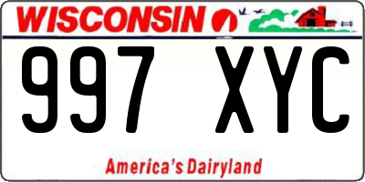WI license plate 997XYC