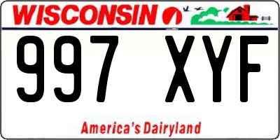 WI license plate 997XYF