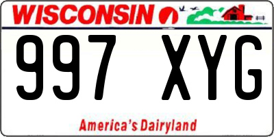 WI license plate 997XYG