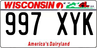 WI license plate 997XYK
