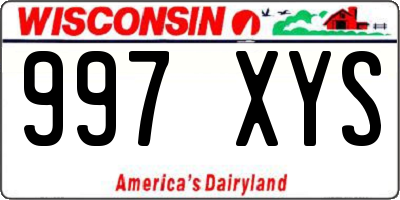 WI license plate 997XYS