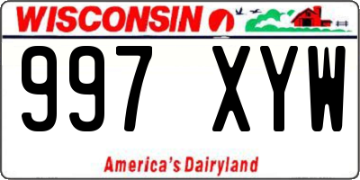 WI license plate 997XYW