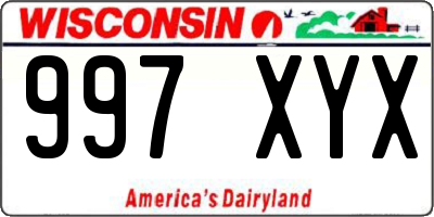 WI license plate 997XYX