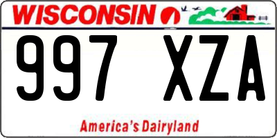 WI license plate 997XZA