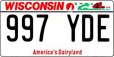 WI license plate 997YDE