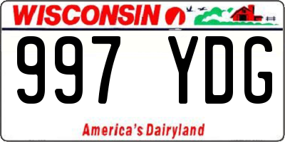 WI license plate 997YDG