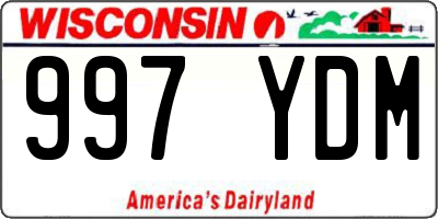 WI license plate 997YDM