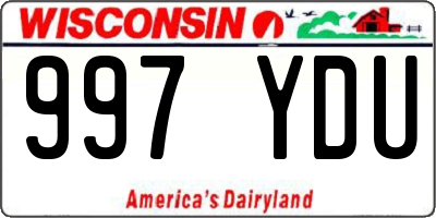 WI license plate 997YDU
