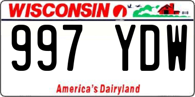 WI license plate 997YDW