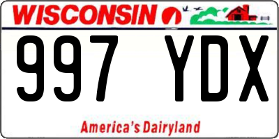 WI license plate 997YDX