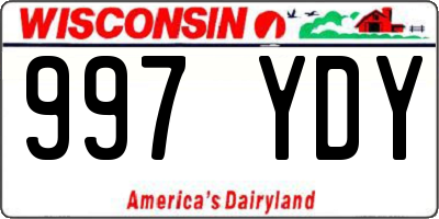 WI license plate 997YDY