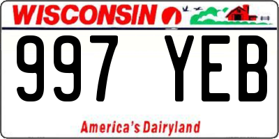 WI license plate 997YEB