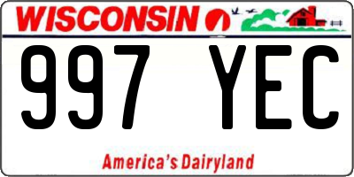 WI license plate 997YEC